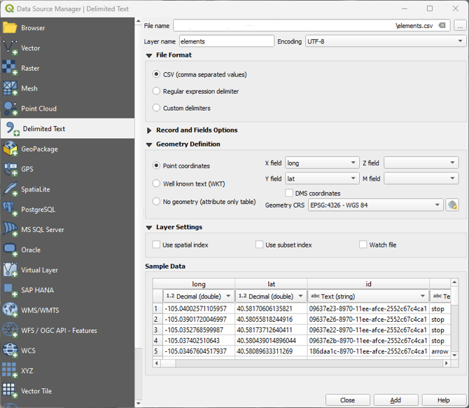Delimited Text Layer 2